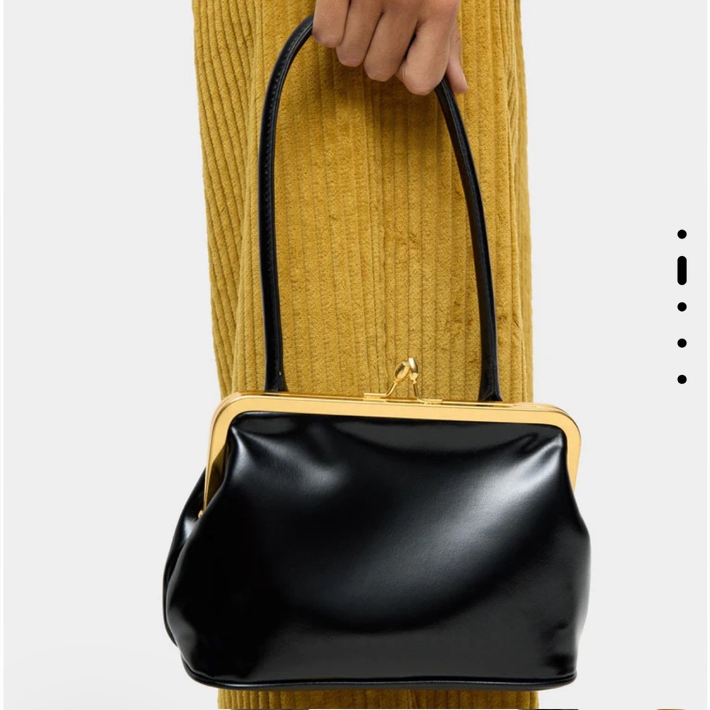 Parfois Kisslock Handbag Purse with Crossbody Chain Strap New Black Sold Out